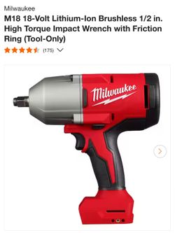 M18 Brushless 1/2” Impacto Wrencho. New. Non Fuel Edition. Tool Only / Sin Batería 