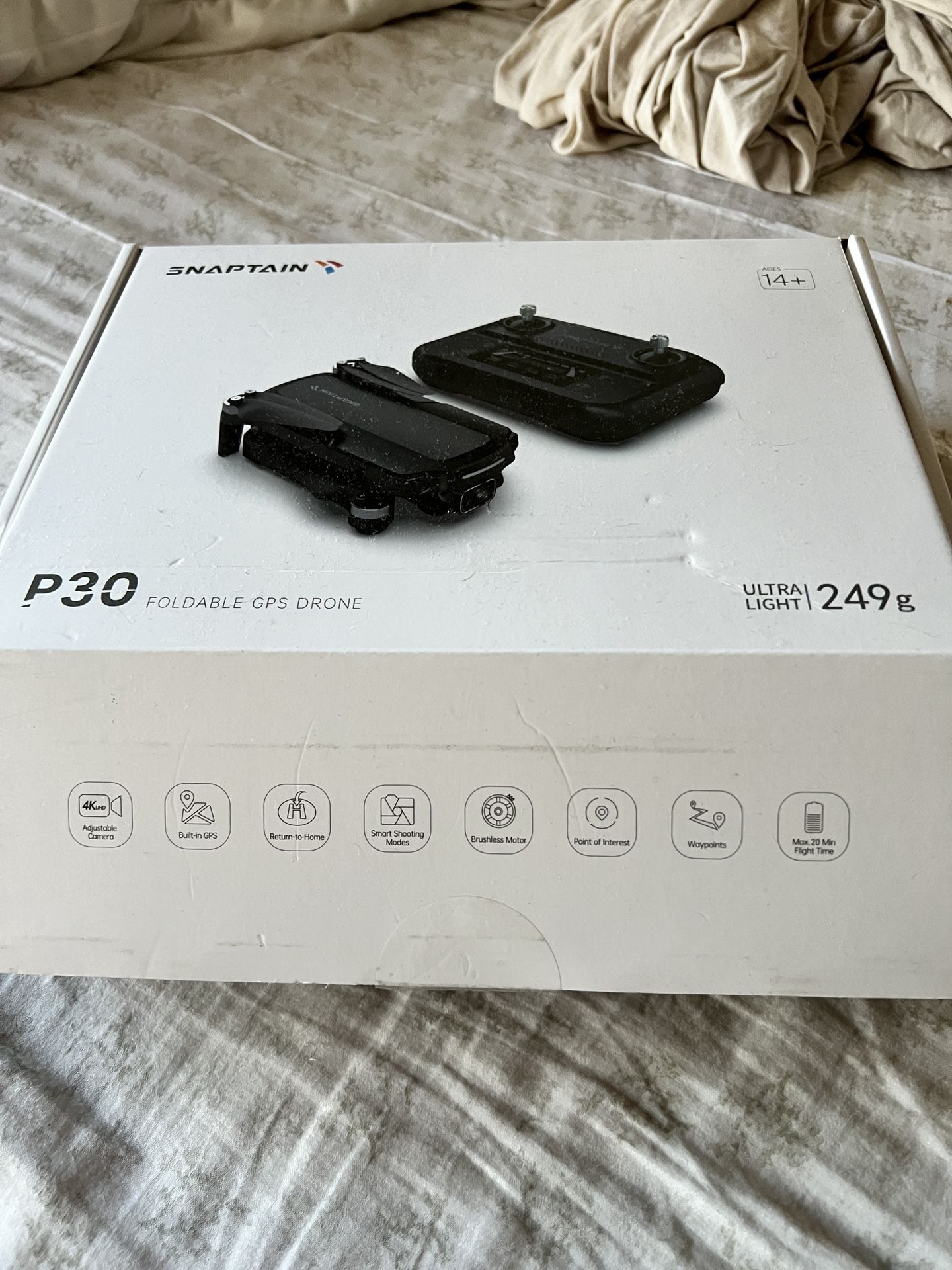 Snaptain - P30 4K Drone with Camera GPS and Remote Controller - Grey