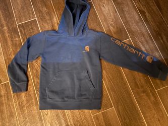 Carhartt Boy's Dark Denim Graphic Logo Hoodie Medium 10/12