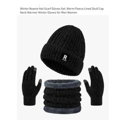Brand new Winter Beanie Hat Scarf Gloves Set, Warm Fleece Lined Skull Cap Neck Warmer Winter Gloves for Men Women  Whitestone/Flushing, Queens or Down