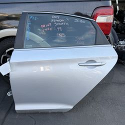 2015 - 2019 Hyundai Sonata Rear Door Drive Side Silver