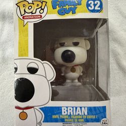 Funko Pop! Animation Brian #32 Family Guy Vinyl Figure 2015 20th Century Fox 14+