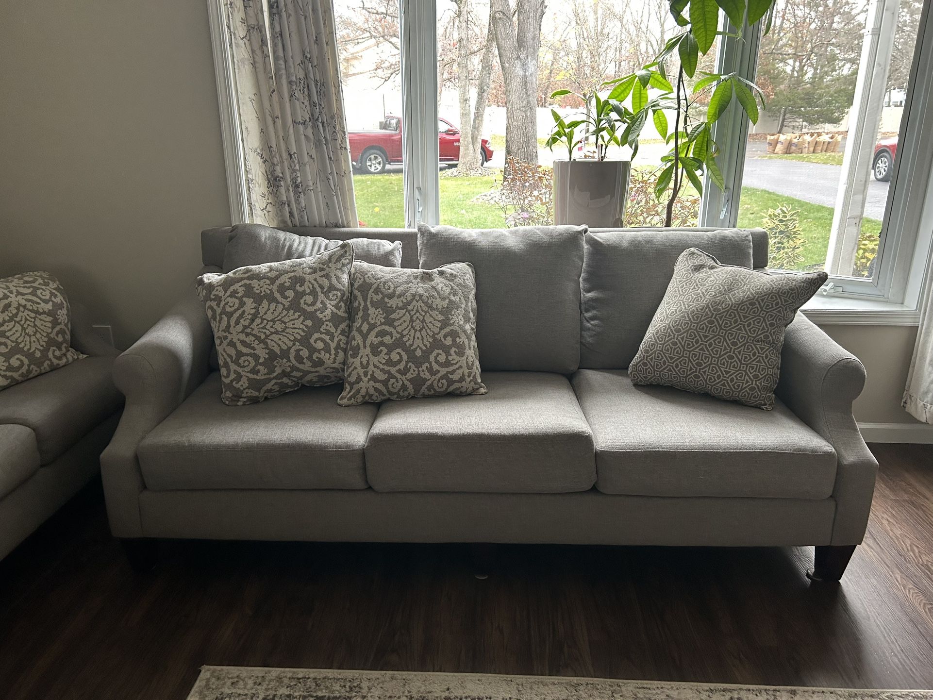 Raymour And Flanigan Gray Couch And Love Seat 