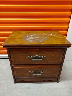 Wooden Nightstand Oak Color