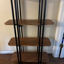 Wooden And Metal Bookshelves