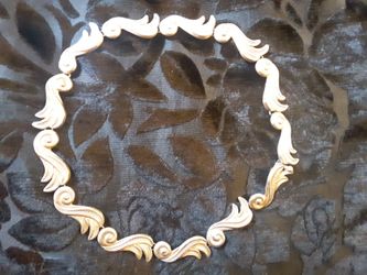 Vintage, c1930 -40 Taxco Sterling Etched Wave Choker Necklace ROR marking