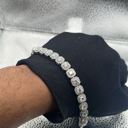 Iced Out Tennis Bracelet 18cm Diamond Look Hip Hop Bracelet