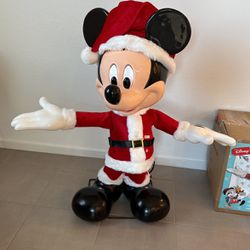 Disney 4 ft. Animated Holiday Santa Mickey Mouse Indoor Christmas Decoration