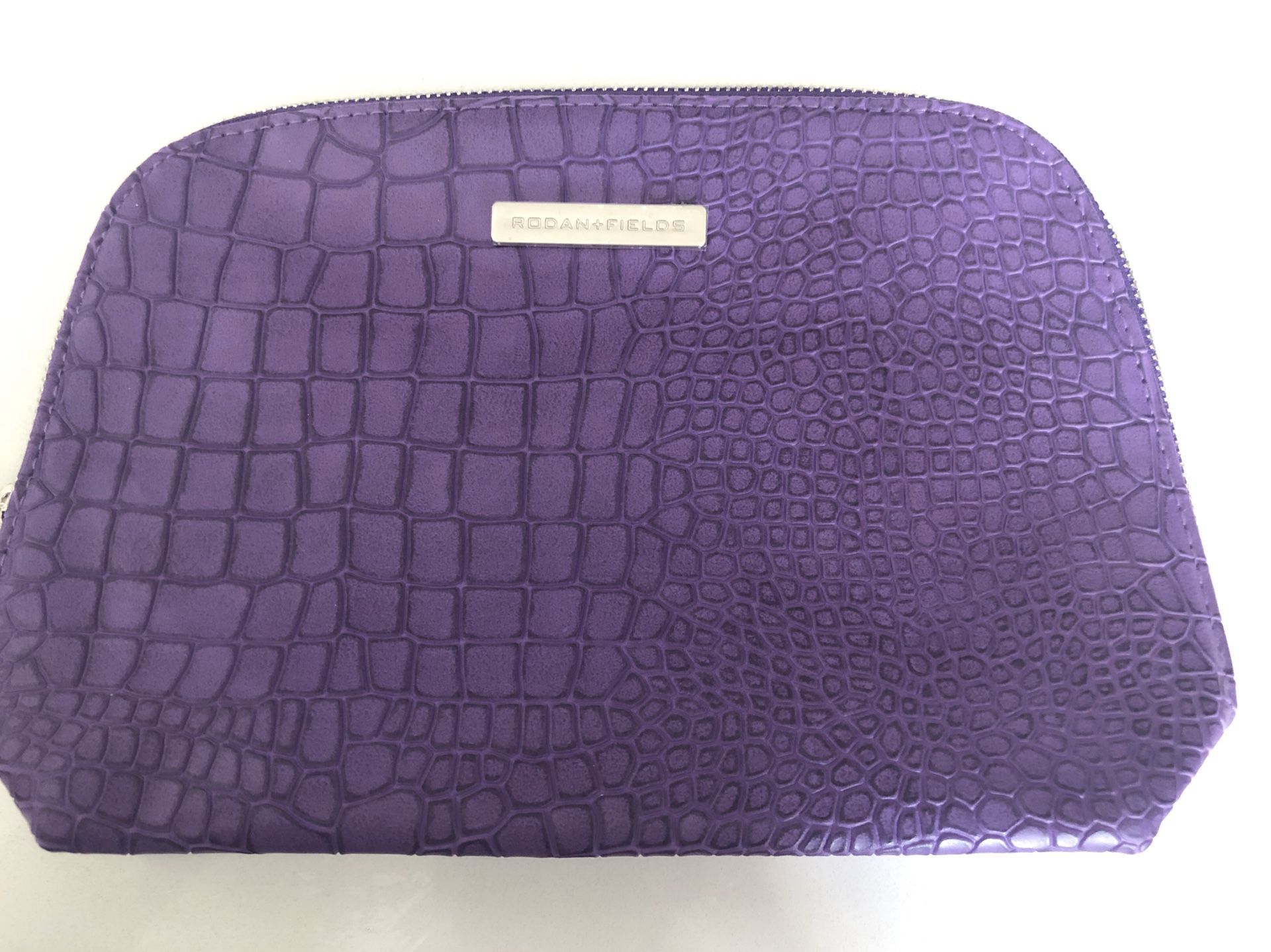 Rodan and Fields Brand New Purple Crocodile Print Makeup Bag