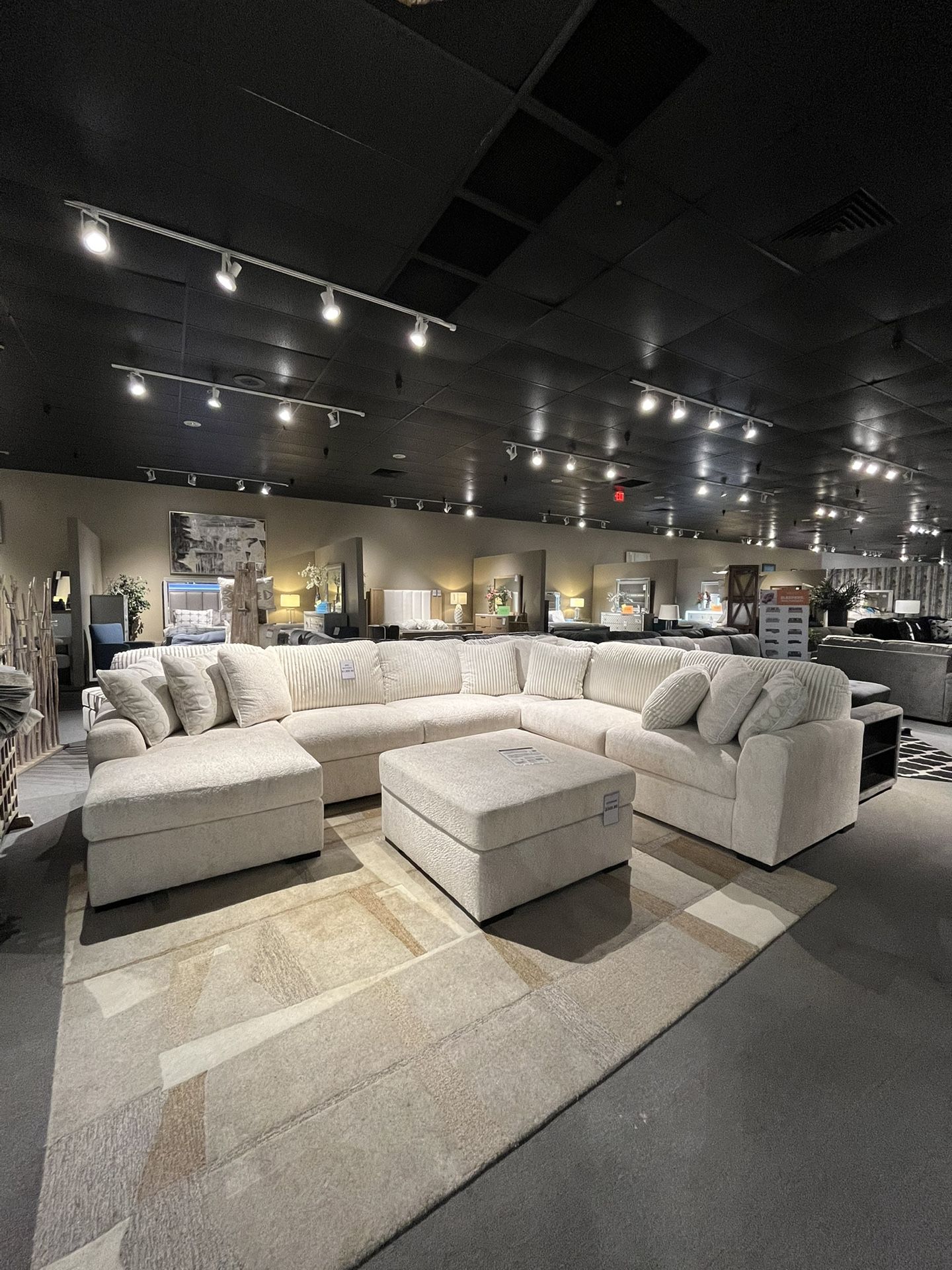 Beige 4PC Chaise Sectional Couch