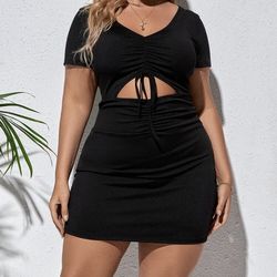 Black BodyCon Plus Size Dress 0X
