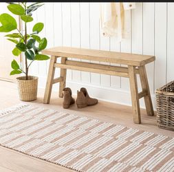 Wooden Bench from Threshold designed with Studio McGee