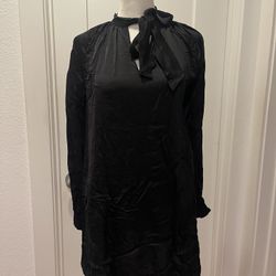 Black Tunic Satin Like Dress
