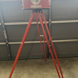 David White Meridian Transit Level With Tripod And Measuring Stick