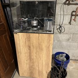 Waterbox AIO 35.2 Aquarium with Oak Stand and Various Accessories