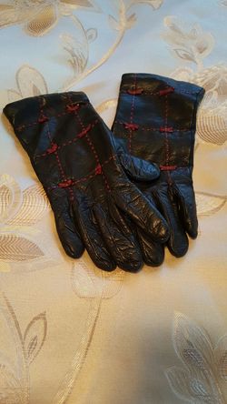 100% cashmere leather ladies gloves size 7