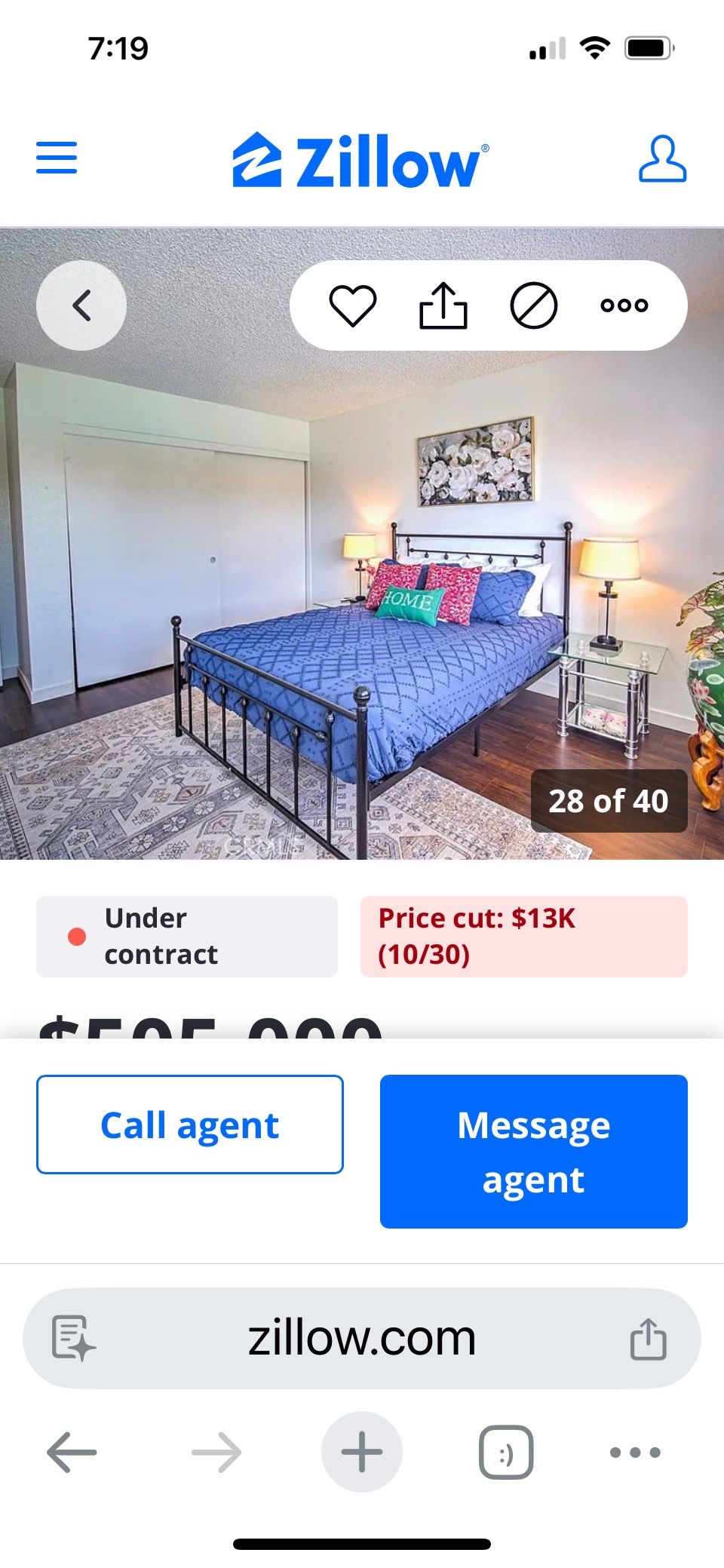 Queen Size Bed with mattress and End tables with Lamps 