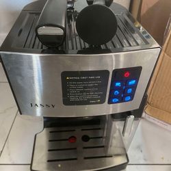 JASSY JS-100 Black Espresso Cappuccino Coffee Maker w Milk Tank