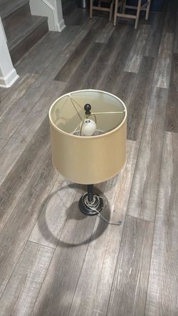 Table Lamp with Beige Drum Shade