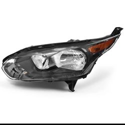 For 2014–2018 Ford Transit Connect — Left (Driver Side) Black Headlight w/ Bulbs