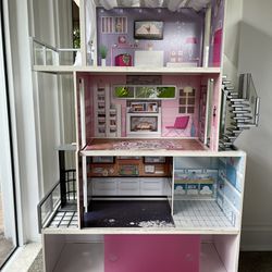 Modern 3 Stories Dollhouse W/ Elevator