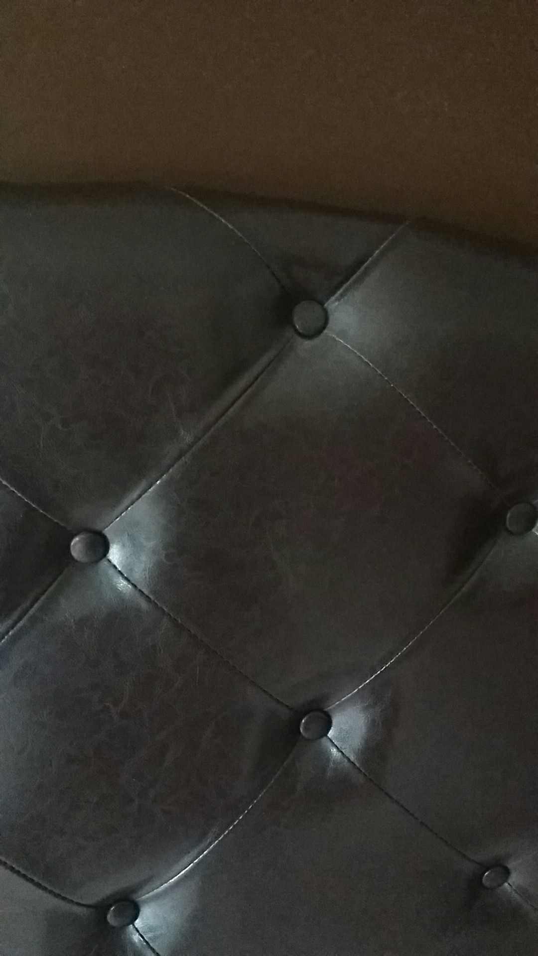 Brown leather headboard