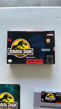 Jurassic Park SNES (manual, box, protector)
