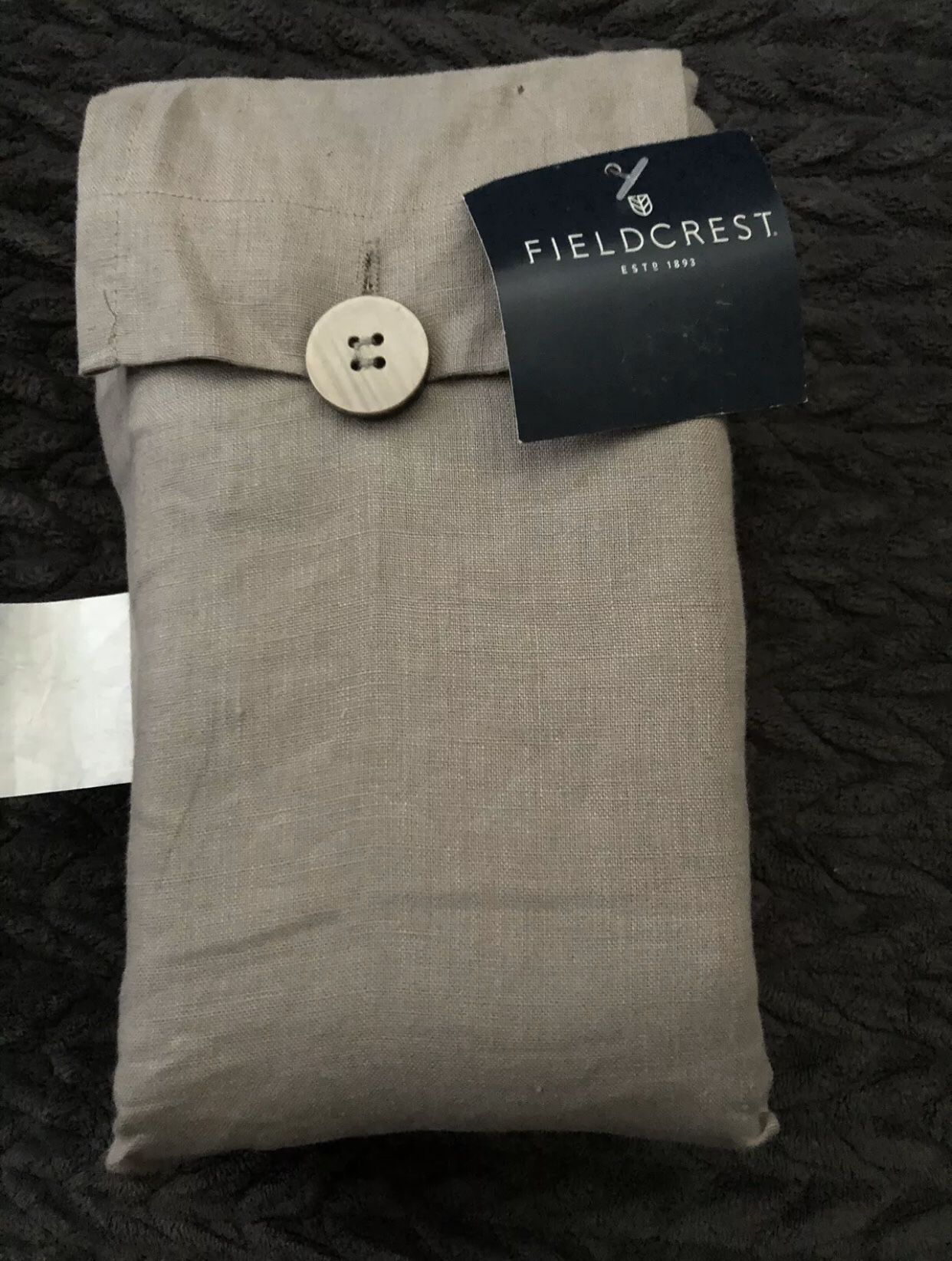 Gray fieldcrest 100% linen bed skirt