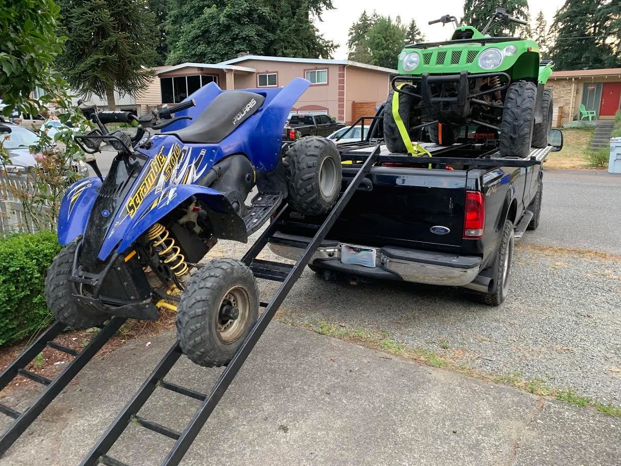 ATV Quad Deck / Rack Side by Side Rear Load Dual Winches and folding Ramps!!!