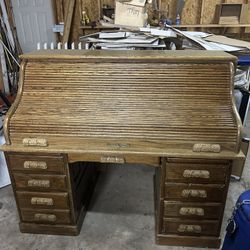 Antique Post Master Roll Top Desk