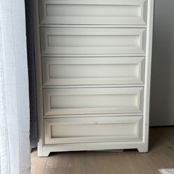 White 5 Drawer Dresser Cabinet