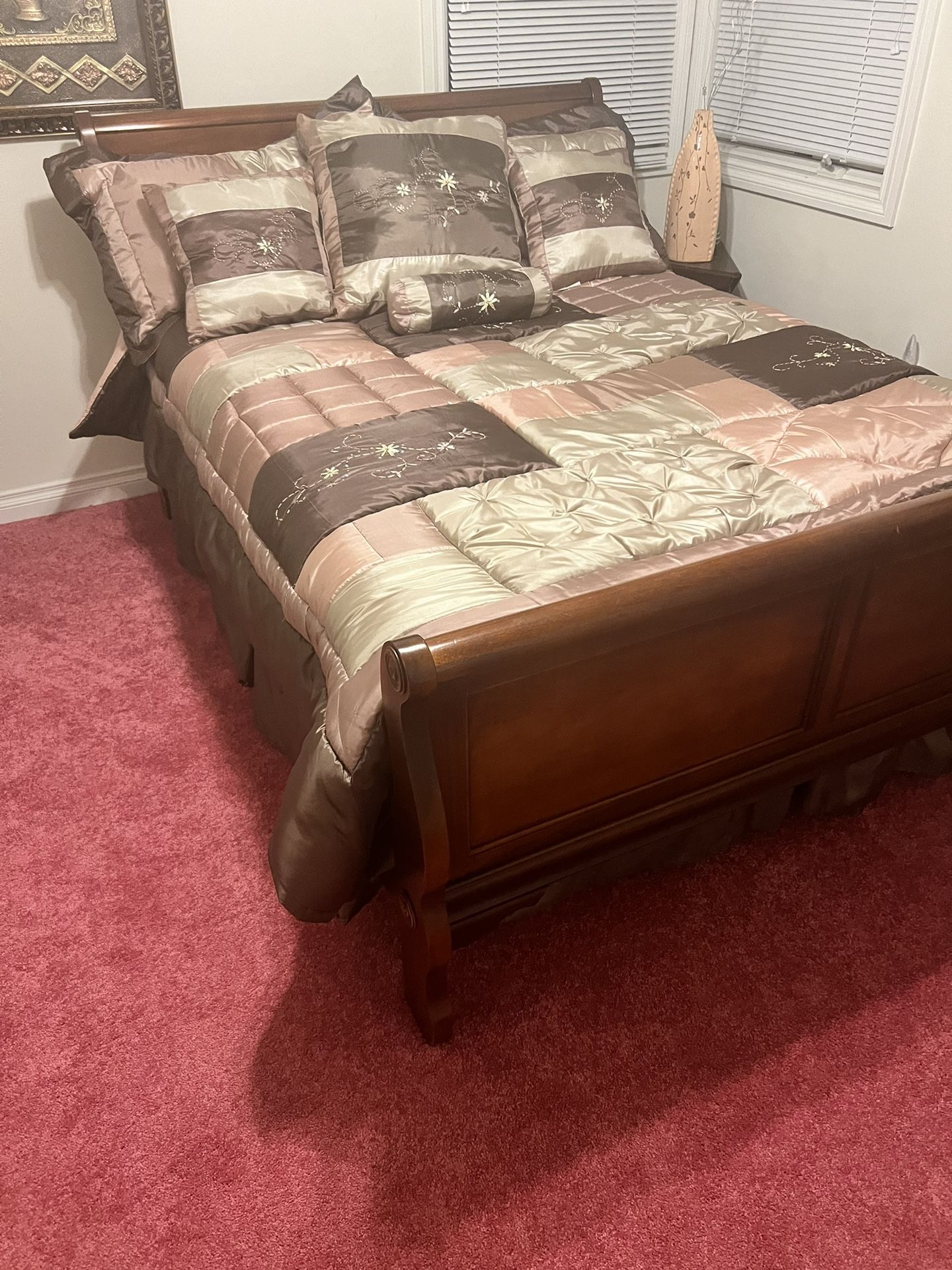 Sleigh Bed and Dresser