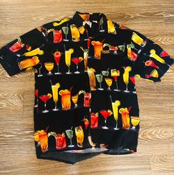 Monticerutti Original Hawaiian Shirt Cocktail Design Men’s Size Medium
