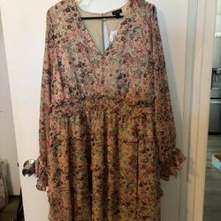 Torrid, Multi Color Chiffon Tiered 2X Dress