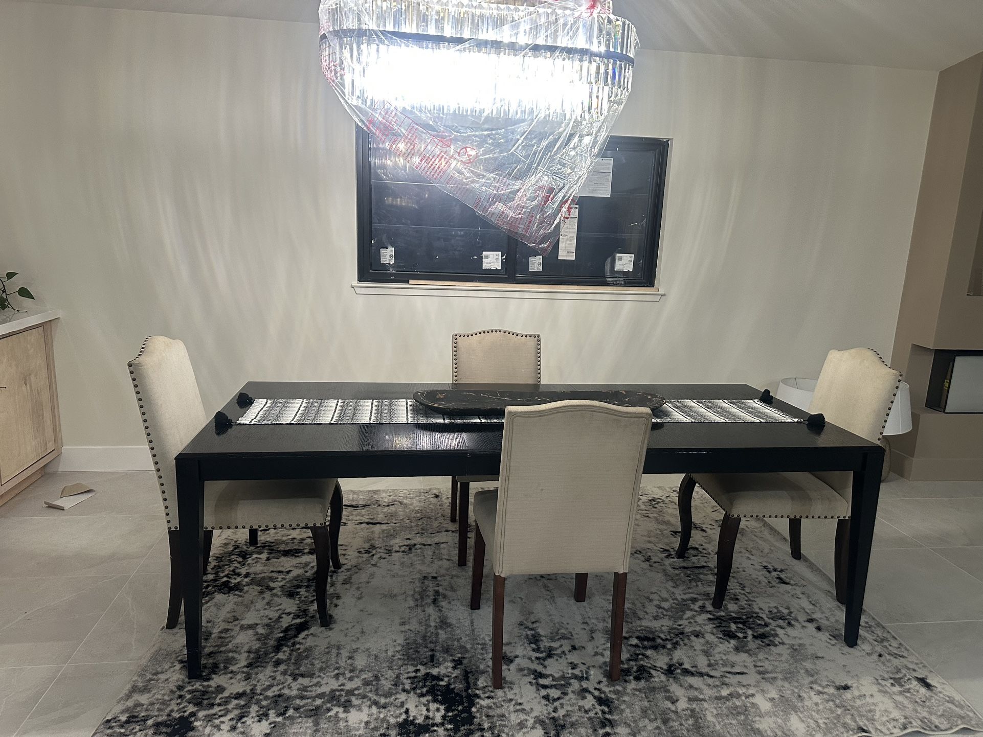 beautiful black dining room