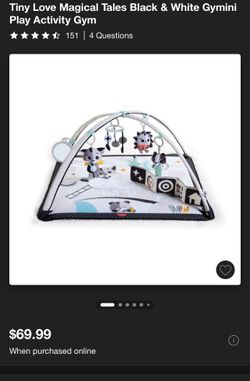 Tiny Love Magical Tales Black And White Play Activity Gym 