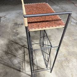 Metal Wine Rack With Glass Storage