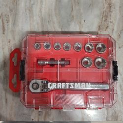  Craftsman Metric Socket Set 11 Pc 3/8" Drive Ratchet & Extension w/ Case