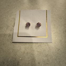 10k god, simulated pink daimondearrings.
