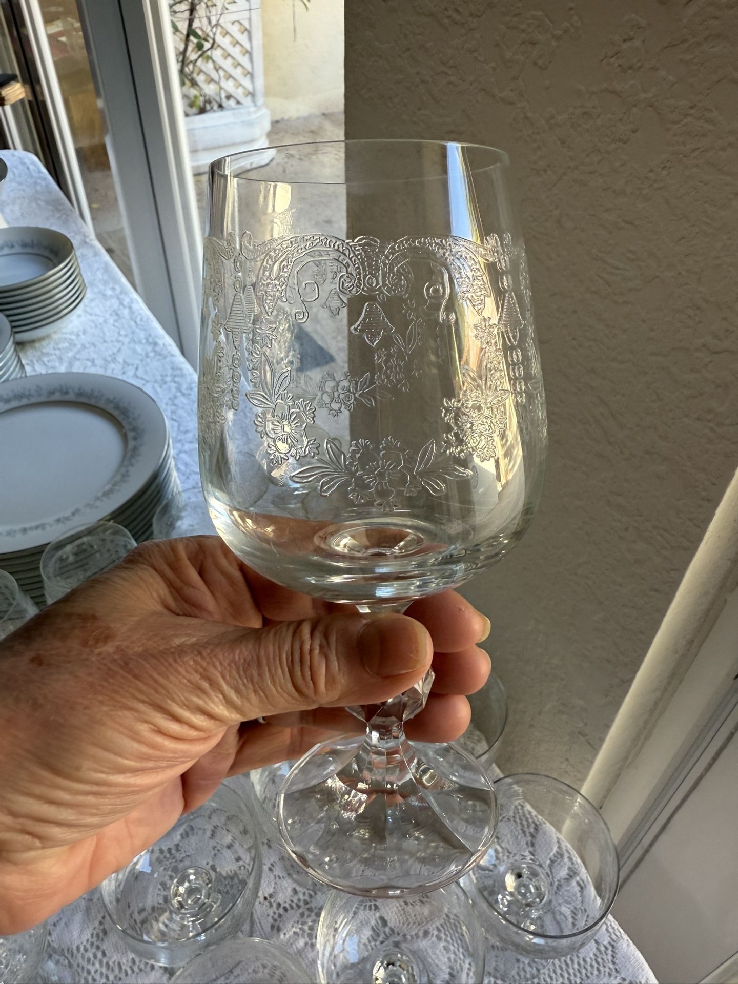 Cascade By Import Assoc Circa 1985 Fine Crystal Glassware Set See Description