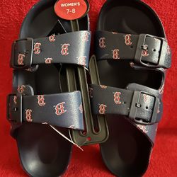 MLB Boston Red Sox Slip On Side Buckle Sandals Women’s 7-8