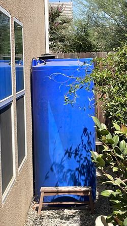 Large Blue Plastic Water Storage Tank