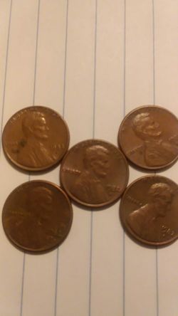 (5) 1982 d penny's all weigh over 3.grams