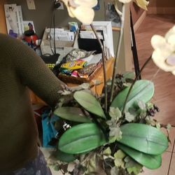 Fake Orchid Plant Decor
