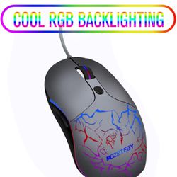 RGB Wired Mouse, Computer Mouse with Blue Backlit,USB