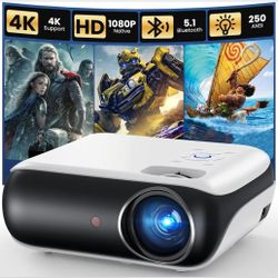 Native 1080P Bluetooth Mini Projector Full HD Portable Outdoor Movie Projector with Built-in Speaker Retails $121