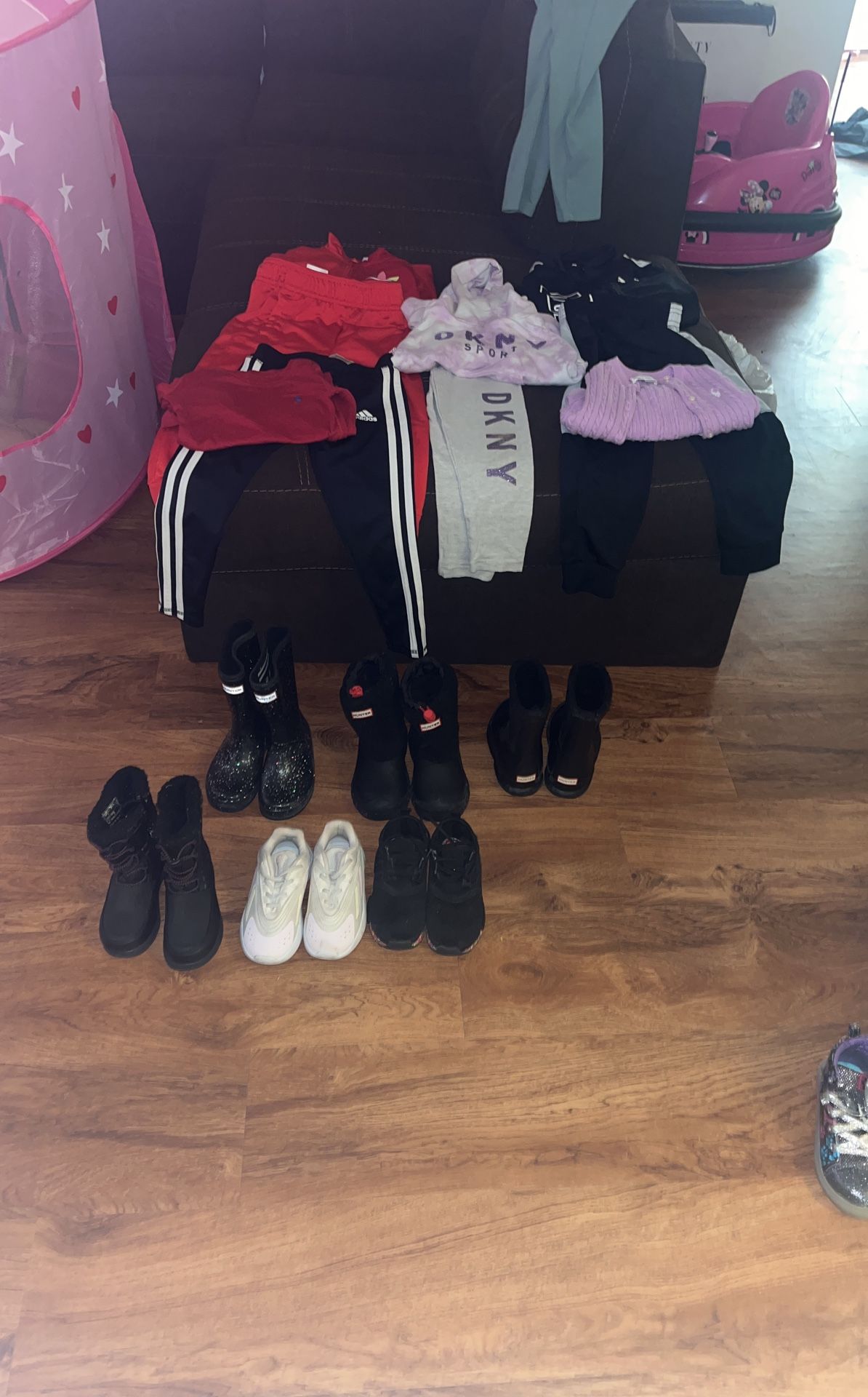 Good condition, clothes, and shoes