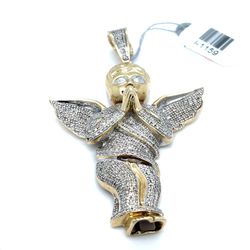 10KT Yellow Gold Diamond Angel Pendant 18.70g I-1159