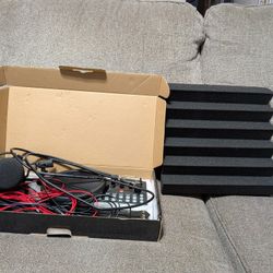 Podcast Equipment With Sound Proof Panels