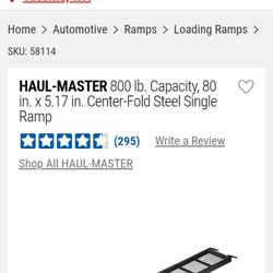 Haul-master 800 Lb Capacity Folding Steel Ramp